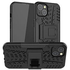 Funda Bumper Silicona y Plastico Mate Carcasa con Soporte A07 para Apple iPhone 14 Plus Negro