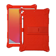 Funda Bumper Silicona y Plastico Mate Carcasa con Soporte H01 para Apple iPad Air 3 Rojo