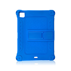 Funda Bumper Silicona y Plastico Mate Carcasa con Soporte H01 para Apple iPad Pro 11 (2020) Azul