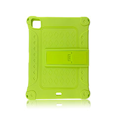 Funda Bumper Silicona y Plastico Mate Carcasa con Soporte H01 para Apple iPad Pro 11 (2020) Verde