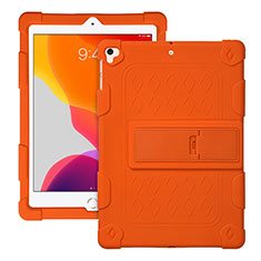Funda Bumper Silicona y Plastico Mate Carcasa con Soporte H01 para Apple iPad Pro 9.7 Naranja