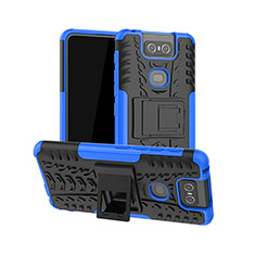 Funda Bumper Silicona y Plastico Mate Carcasa con Soporte JX1 para Asus Zenfone 6 ZS630KL Azul