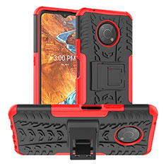 Funda Bumper Silicona y Plastico Mate Carcasa con Soporte JX1 para Nokia G300 5G Rojo