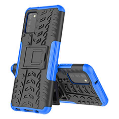 Funda Bumper Silicona y Plastico Mate Carcasa con Soporte JX1 para Samsung Galaxy A02s Azul