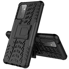 Funda Bumper Silicona y Plastico Mate Carcasa con Soporte JX1 para Samsung Galaxy A72 5G Negro