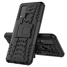 Funda Bumper Silicona y Plastico Mate Carcasa con Soporte JX1 para Vivo Y50 Negro