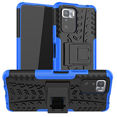 Funda Bumper Silicona y Plastico Mate Carcasa con Soporte JX1 para Xiaomi Poco X3 GT 5G Azul