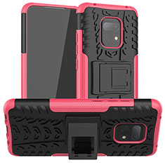 Funda Bumper Silicona y Plastico Mate Carcasa con Soporte JX1 para Xiaomi Redmi 10X Pro 5G Rosa Roja