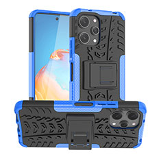 Funda Bumper Silicona y Plastico Mate Carcasa con Soporte JX1 para Xiaomi Redmi 12 4G Azul