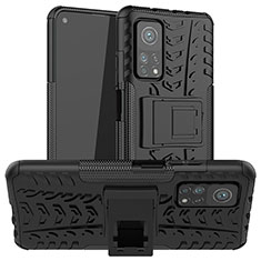 Funda Bumper Silicona y Plastico Mate Carcasa con Soporte JX1 para Xiaomi Redmi K30S 5G Negro