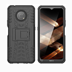 Funda Bumper Silicona y Plastico Mate Carcasa con Soporte JX2 para Nokia G300 5G Negro