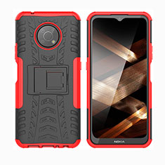 Funda Bumper Silicona y Plastico Mate Carcasa con Soporte JX2 para Nokia G300 5G Rojo