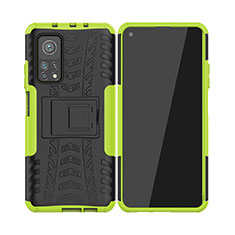 Funda Bumper Silicona y Plastico Mate Carcasa con Soporte JX2 para Xiaomi Mi 10T 5G Verde