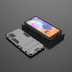 Funda Bumper Silicona y Plastico Mate Carcasa con Soporte KC1 para Samsung Galaxy A31 Gris