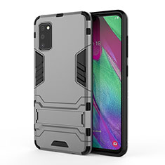 Funda Bumper Silicona y Plastico Mate Carcasa con Soporte KC1 para Samsung Galaxy A41 Gris