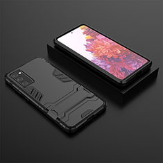 Funda Bumper Silicona y Plastico Mate Carcasa con Soporte KC1 para Samsung Galaxy S20 FE (2022) 5G Negro