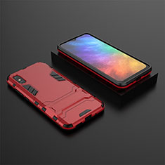 Funda Bumper Silicona y Plastico Mate Carcasa con Soporte KC1 para Xiaomi Redmi 9A Rojo
