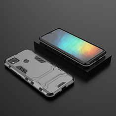 Funda Bumper Silicona y Plastico Mate Carcasa con Soporte KC1 para Xiaomi Redmi 9C NFC Gris
