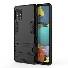 Funda Bumper Silicona y Plastico Mate Carcasa con Soporte KC2 para Samsung Galaxy M40S Negro