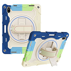 Funda Bumper Silicona y Plastico Mate Carcasa con Soporte L01 para Apple iPad 10.9 (2022) Azul