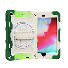 Funda Bumper Silicona y Plastico Mate Carcasa con Soporte L01 para Apple iPad Mini 4 Verde