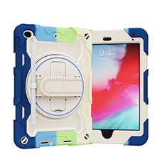 Funda Bumper Silicona y Plastico Mate Carcasa con Soporte L01 para Apple iPad Mini 5 (2019) Azul Cielo