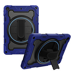 Funda Bumper Silicona y Plastico Mate Carcasa con Soporte L02 para Apple iPad 10.2 (2021) Azul