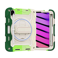 Funda Bumper Silicona y Plastico Mate Carcasa con Soporte L02 para Apple iPad Mini 6 Verde
