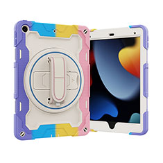 Funda Bumper Silicona y Plastico Mate Carcasa con Soporte L03 para Apple iPad 10.2 (2020) Morado
