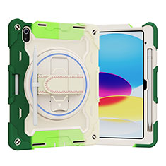 Funda Bumper Silicona y Plastico Mate Carcasa con Soporte L03 para Apple iPad 10.9 (2022) Verde