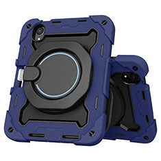 Funda Bumper Silicona y Plastico Mate Carcasa con Soporte L03 para Apple iPad Mini 6 Azul