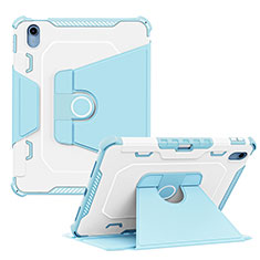 Funda Bumper Silicona y Plastico Mate Carcasa con Soporte L04 para Apple iPad 10.9 (2022) Azul