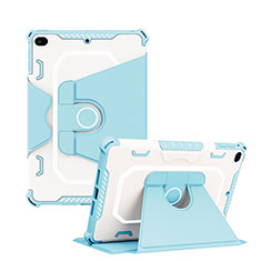Funda Bumper Silicona y Plastico Mate Carcasa con Soporte L04 para Apple iPad Mini 4 Azul