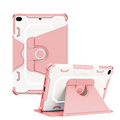 Funda Bumper Silicona y Plastico Mate Carcasa con Soporte L04 para Apple iPad Mini 4 Rosa