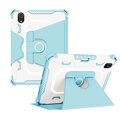 Funda Bumper Silicona y Plastico Mate Carcasa con Soporte L04 para Apple iPad Mini 6 Azul
