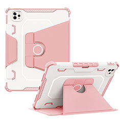 Funda Bumper Silicona y Plastico Mate Carcasa con Soporte L04 para Apple iPad Pro 11 (2020) Rosa