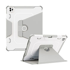 Funda Bumper Silicona y Plastico Mate Carcasa con Soporte L04 para Apple iPad Pro 12.9 (2020) Gris