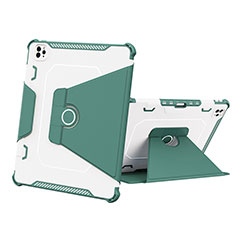 Funda Bumper Silicona y Plastico Mate Carcasa con Soporte L05 para Apple iPad Pro 12.9 (2020) Verde