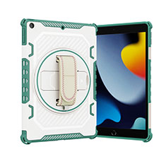 Funda Bumper Silicona y Plastico Mate Carcasa con Soporte L06 para Apple iPad 10.2 (2020) Verde