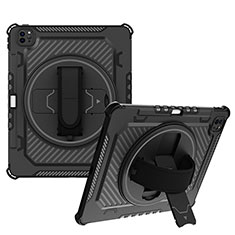 Funda Bumper Silicona y Plastico Mate Carcasa con Soporte L06 para Apple iPad Pro 12.9 (2020) Negro