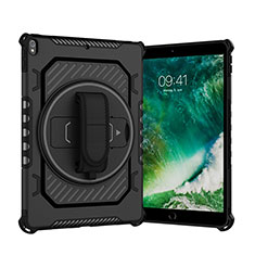 Funda Bumper Silicona y Plastico Mate Carcasa con Soporte L07 para Apple iPad Pro 10.5 Negro