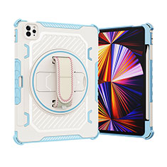Funda Bumper Silicona y Plastico Mate Carcasa con Soporte L07 para Apple iPad Pro 11 (2020) Azul