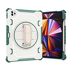 Funda Bumper Silicona y Plastico Mate Carcasa con Soporte L07 para Apple iPad Pro 11 (2020) Verde
