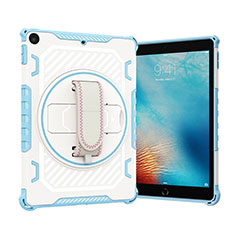 Funda Bumper Silicona y Plastico Mate Carcasa con Soporte L07 para Apple New iPad 9.7 (2017) Azul