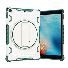 Funda Bumper Silicona y Plastico Mate Carcasa con Soporte L09 para Apple New iPad 9.7 (2018) Verde