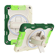 Funda Bumper Silicona y Plastico Mate Carcasa con Soporte L10 para Apple iPad Mini 4 Verde