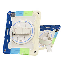 Funda Bumper Silicona y Plastico Mate Carcasa con Soporte L10 para Apple iPad Pro 11 (2020) Azul Cielo