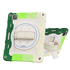Funda Bumper Silicona y Plastico Mate Carcasa con Soporte L10 para Apple iPad Pro 11 (2020) Verde