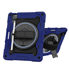 Funda Bumper Silicona y Plastico Mate Carcasa con Soporte L10 para Apple iPad Pro 11 (2022) Azul