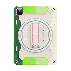 Funda Bumper Silicona y Plastico Mate Carcasa con Soporte L11 para Apple iPad Pro 11 (2020) Verde